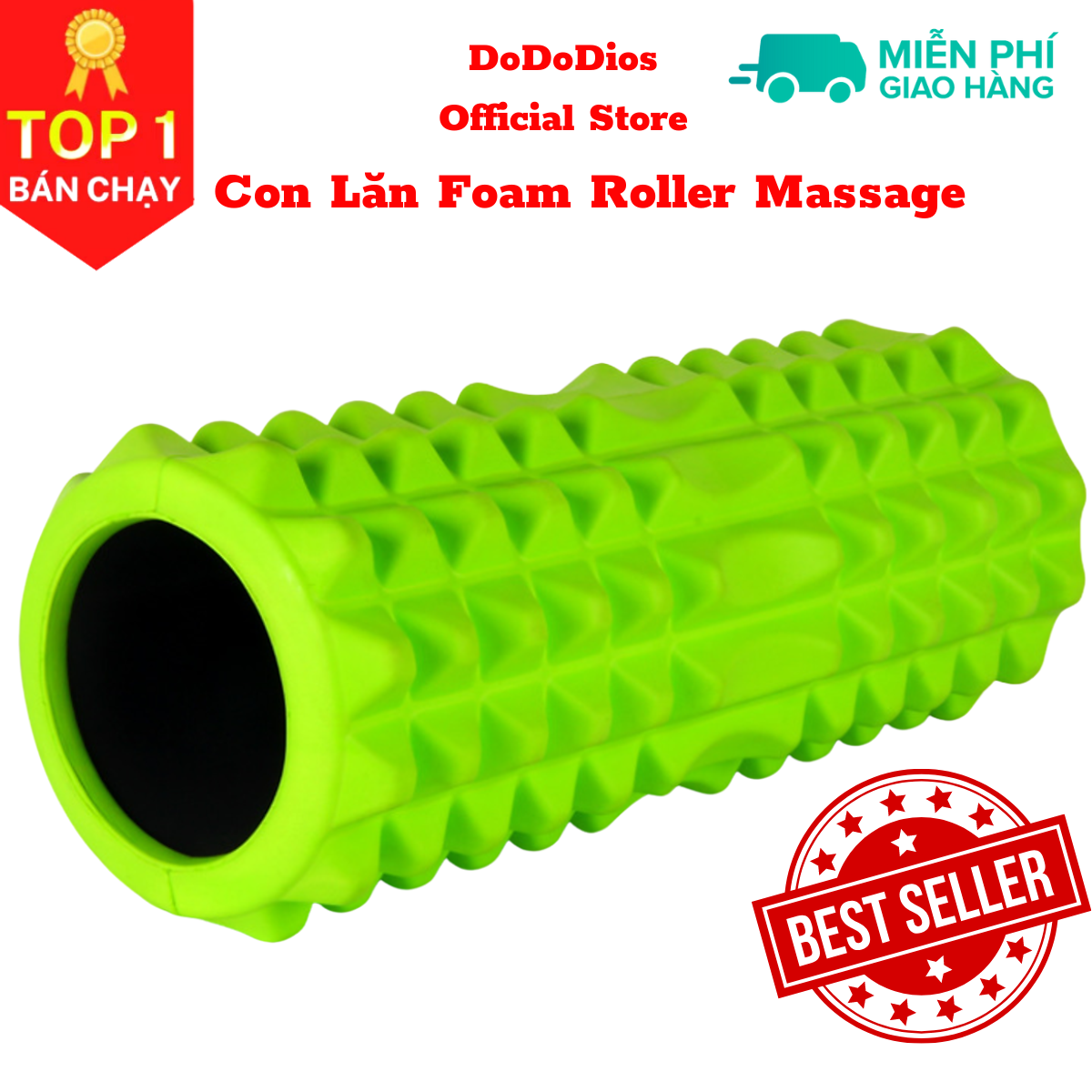 Con lăn Yoga Massage Foarm Roller, ống trụ lăn xốp thể thao giãn cơ có gai roam rollet cao cấp, ống lăn giãn cơ - Chính hãng DoDoDios