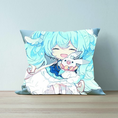 Gối vuông IN HÌNH Vocaloid Hatsune Miku chibi