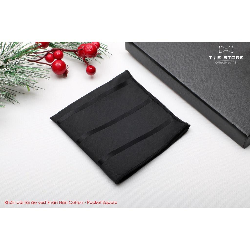 Khăn Cài Túi Áo Vest - Pocket Square, phụ kiện lịch lãm, kẻ đen