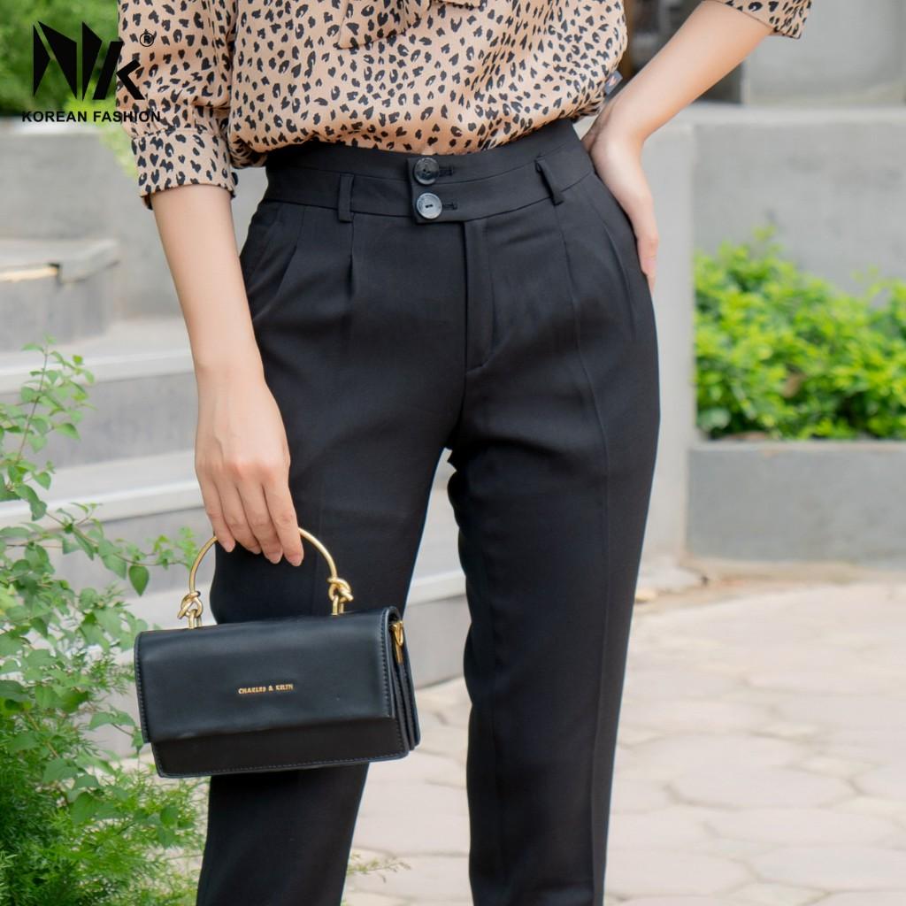 Quần Tây Nữ Công Sở NK FASHION Dáng Baggy Ôm Lưng Cao Cho Nữ NKQU2103005