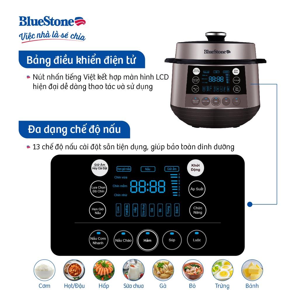 Nồi Áp Suất Điện Bluestone PCB-5763M, 1100W - 5 Lít, Hàng Chính Hãng