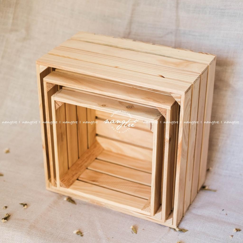 Thùng gỗ pallet vuông/Wooden pallet