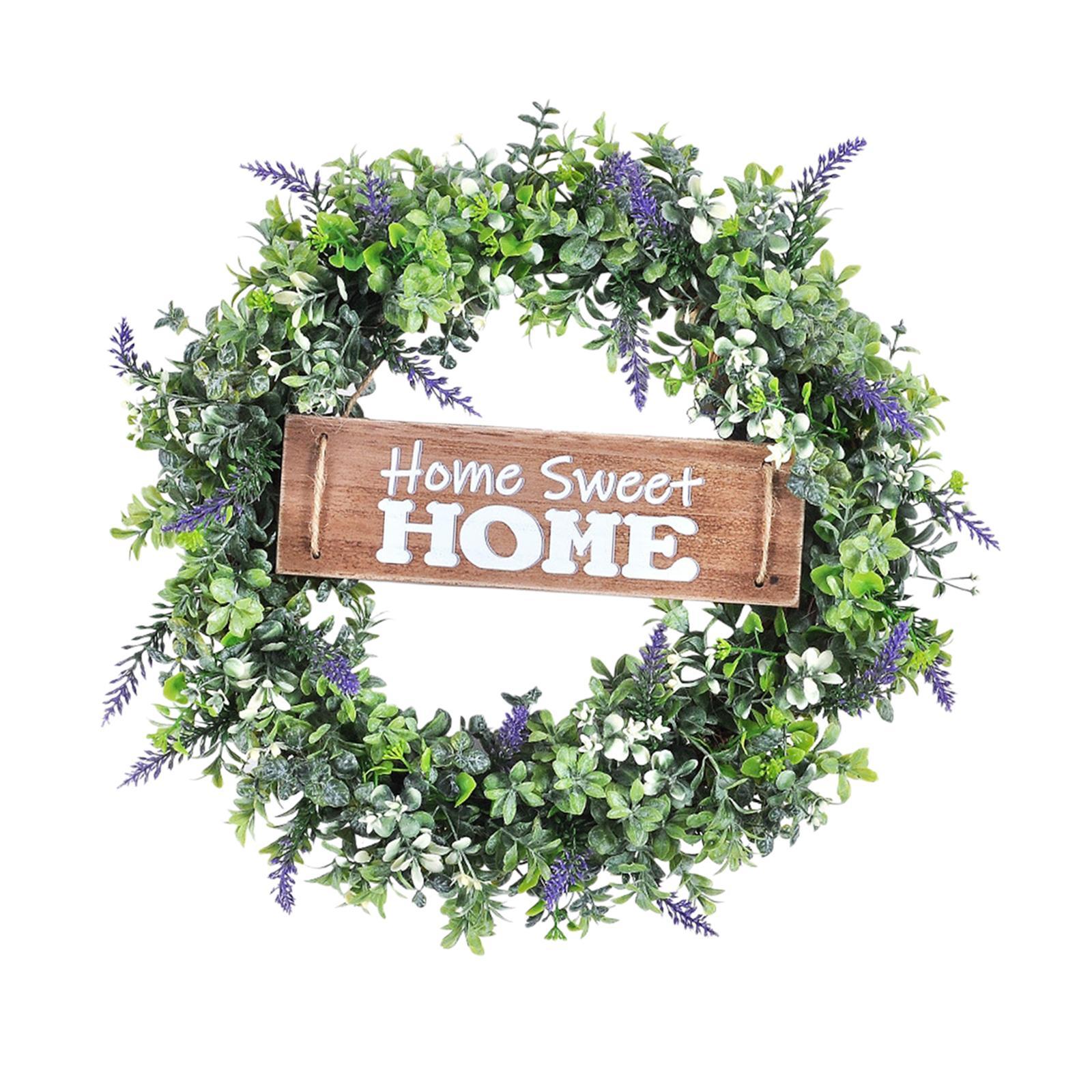 Eucalyptus Leaves Wreath for Front Door with Board Decoration Window Hanging