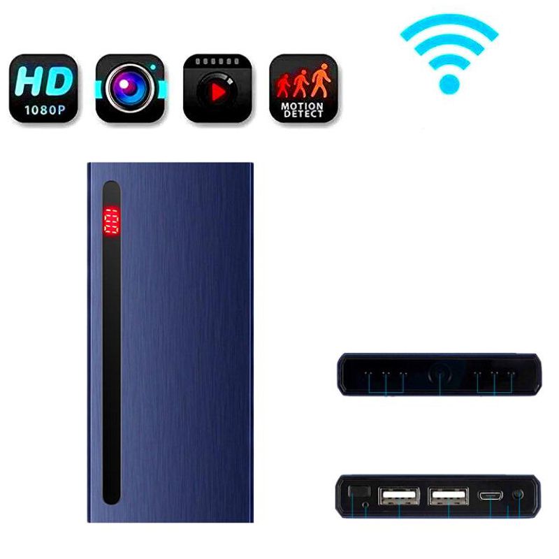 Bộ sạc dự phòng H+ cao cấp 4K ullHD 1080P Tầm nhìn ban đêm không dây WiFi kết nối điện thoại từ xa