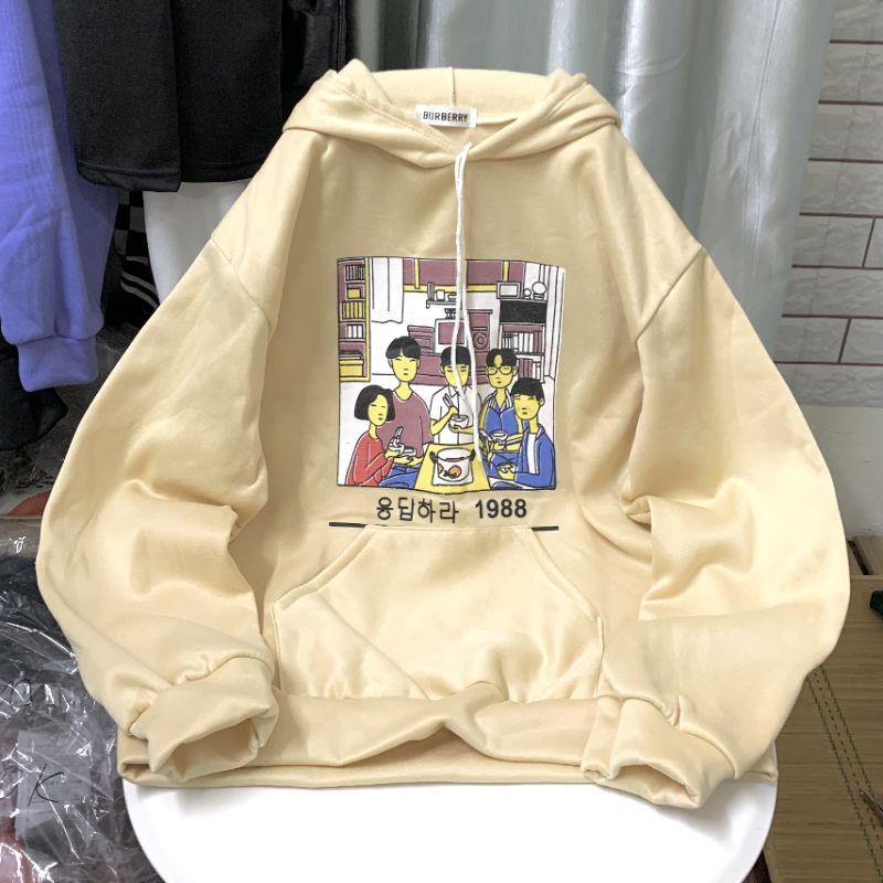 Áo Hoodie Nỉ Gia Đình 1988 Form Rộng Unisex Nhiều Màu, chât đẹp lót bông tay bồng Oversize Phong Cách Trẻ Trung, Cá Tính