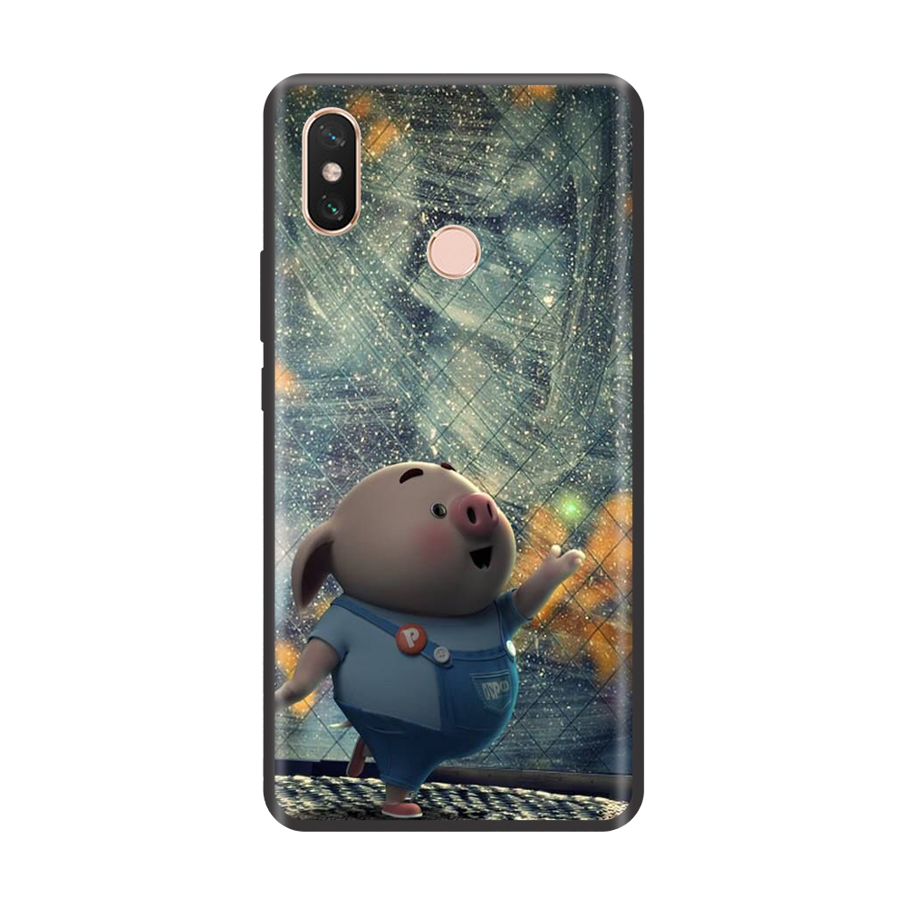 Ốp lưng TPU viền dẻo cho điện thoại XIAOMI MI A2 Hình Heo Con Chạy Bộ