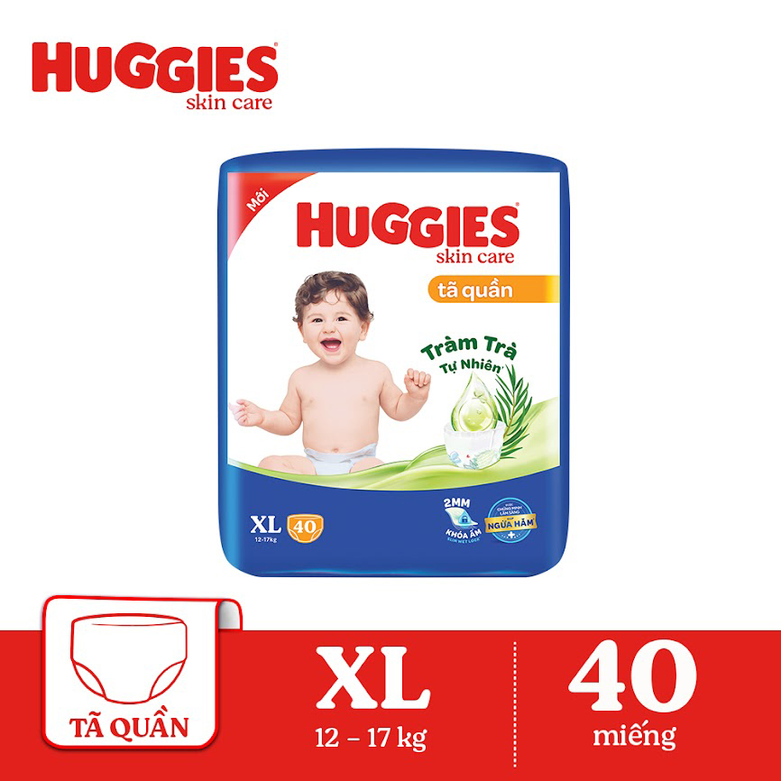 Tã/bỉm quần HUGGIES SKINCARE gói BIG JUMBO size XL 40 miếng