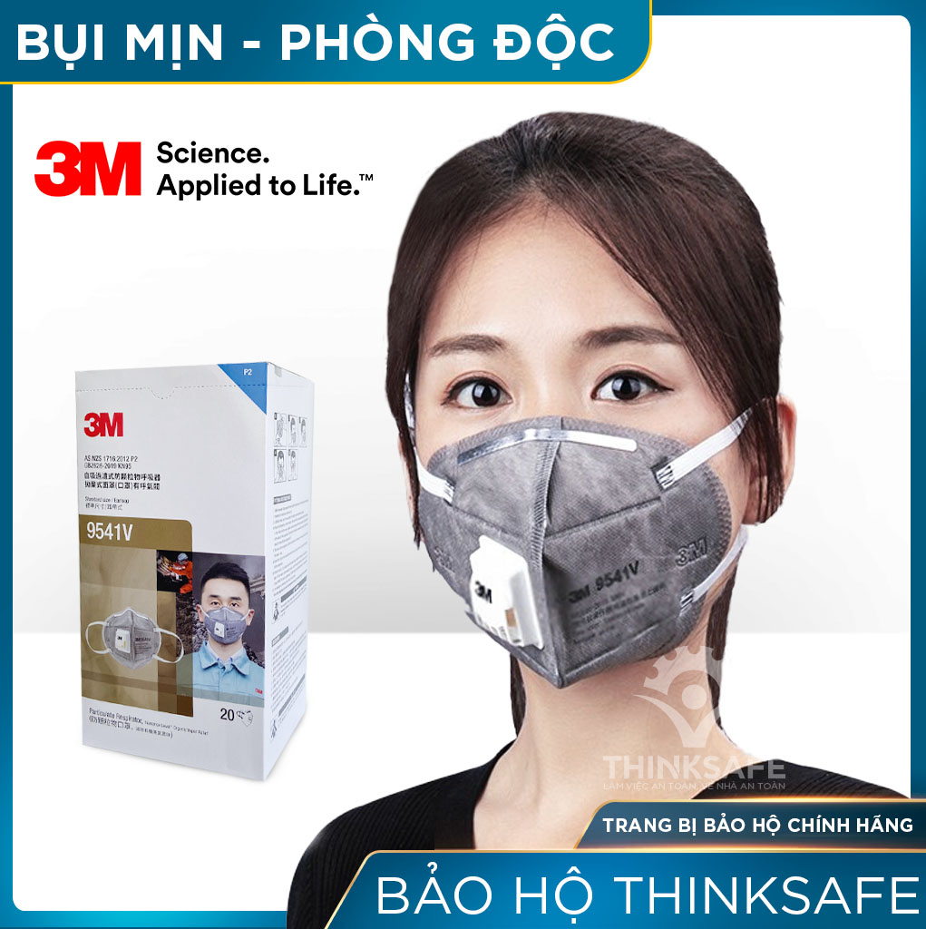 Khẩu trang 3D chống bụi bảo vệ hô hấp 3M 9541V - Khẩu trang 3M 9541V phòng dịch bảo vệ hô hấp