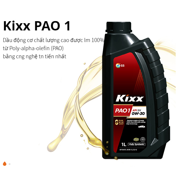 Một Thùng Ba Can Dầu Kixx G1 API SN Plus 5W30 5L Can Nhựa Xe động cơ xăng Triple Double ngăn chặn hiện tượng LSPI 