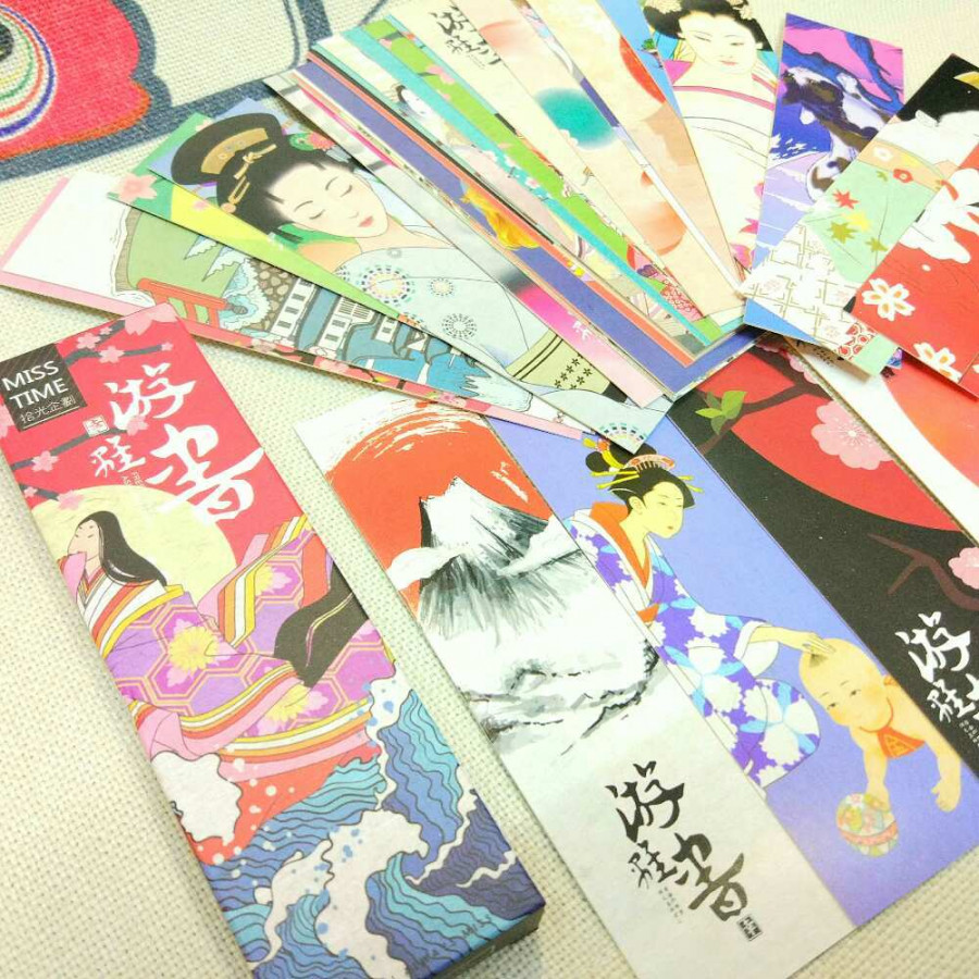 Bookmark đánh dấu sách phong cách Nhật  hộp 30 tấm