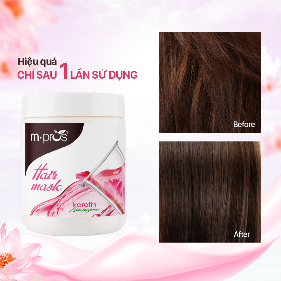 Mặt Nạ Dưỡng Tóc Keratin M.pros Hương Hoa Sen 600g