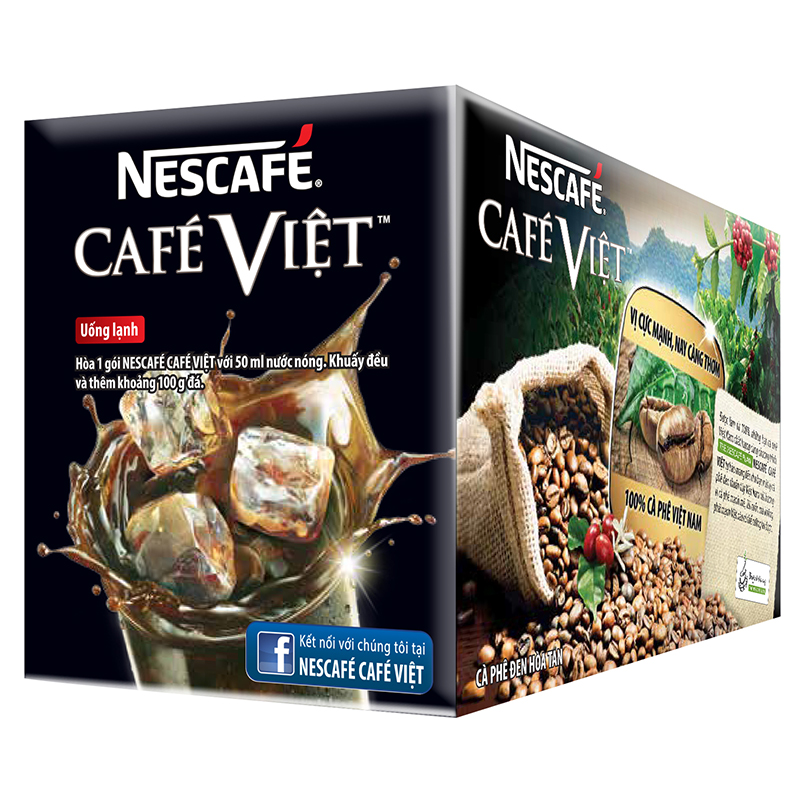 Cà phê hòa tan NESCAFÉ Café Việt Cà phê đen đá - Hộp 15 gói x 16 g