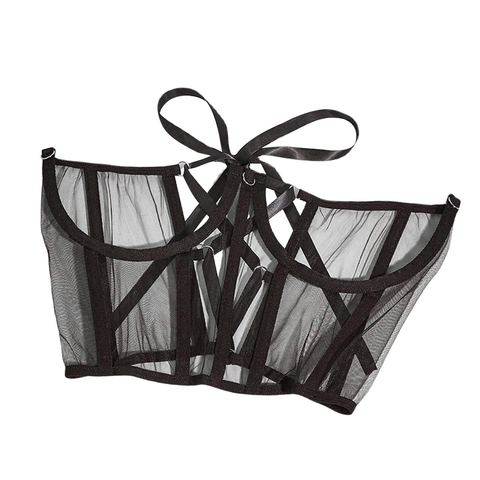 Fashion Women Lace up Corset Waist  Wide Belt for Costume Christmas Black