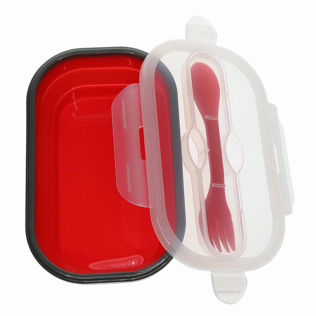 Silicone Plastic Lunch Box Picnic Bento Container Food Storage Box