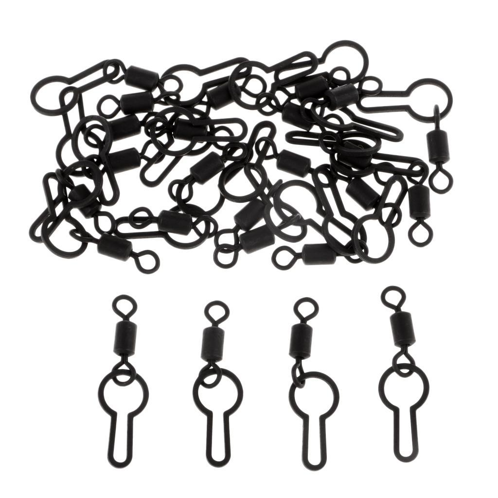 25pcs 28mm PVA Bag Swivels Carp Fishing Tackle Rolling Swivel Snaps Clips