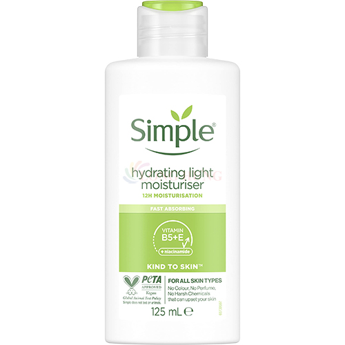 Sữa dưỡng ẩm Simple Hydrating Light Moisturiser giúp cấp ẩm cho da (125ml) - Hàng chính hãng