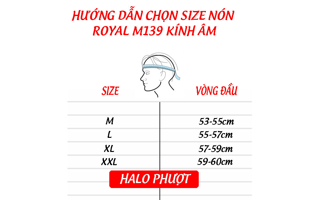 Mũ Bảo Hiểm Kính Âm Royal M139 Hồng Sữa, đủ size
