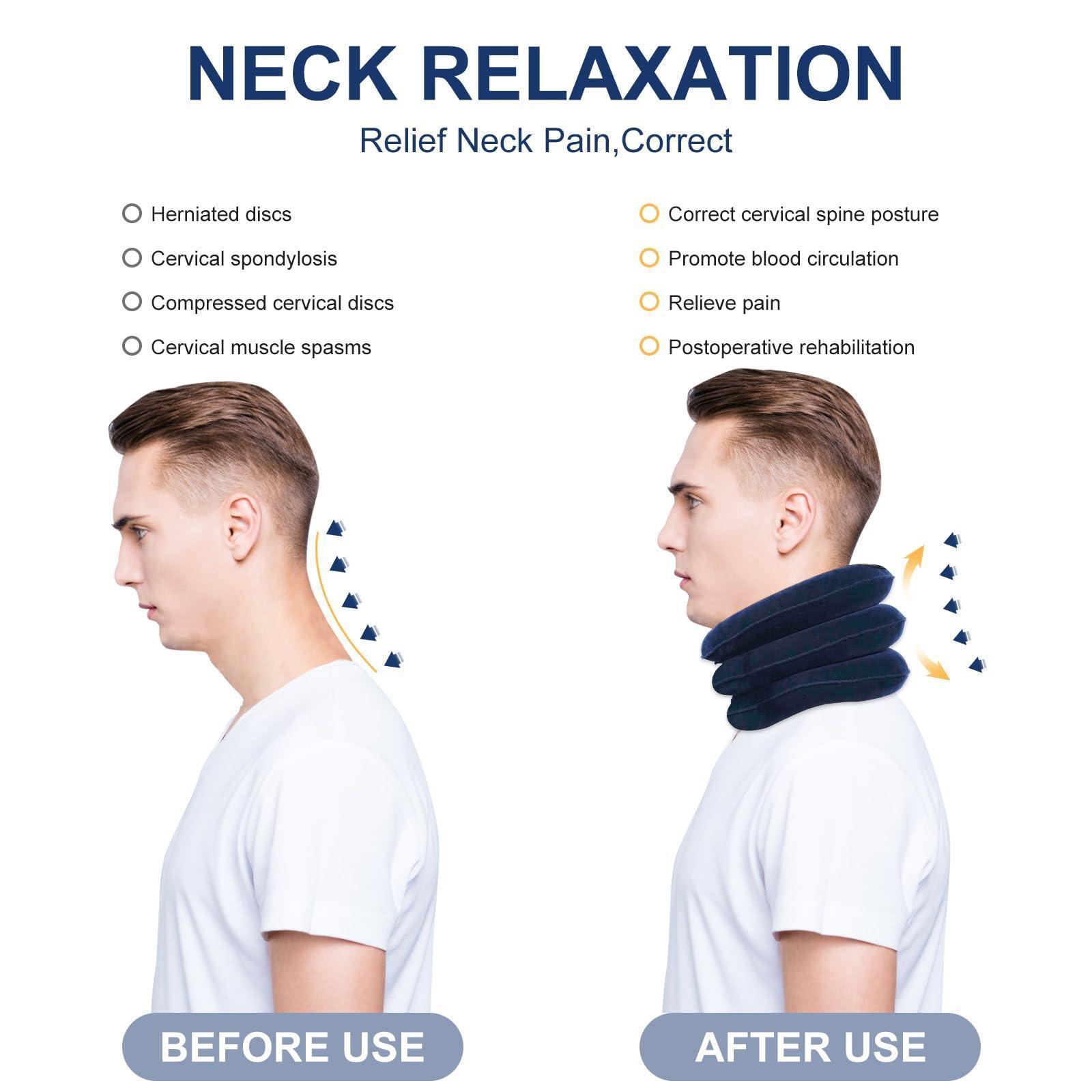 Đai Gối Hơi Kéo Giãn Đốt Sống Cổ Hỗ Trợ Giảm Đau Vai Cổ Gáy