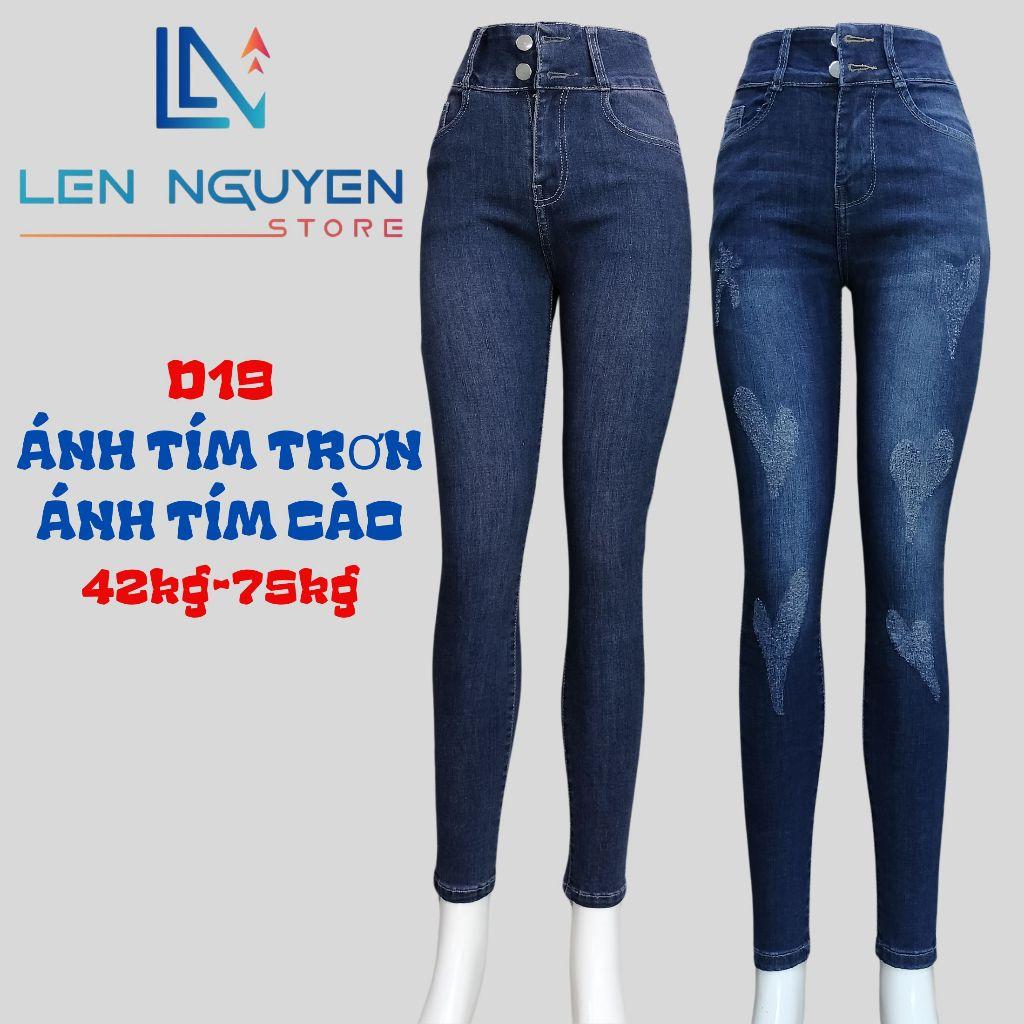 D19_Quần jean nữ, dài, lưng cao, quần bò nữ dáng ôm, quần rin nữ có big size, cho 42kg đến 75kg,LEN NGUYEN STORE