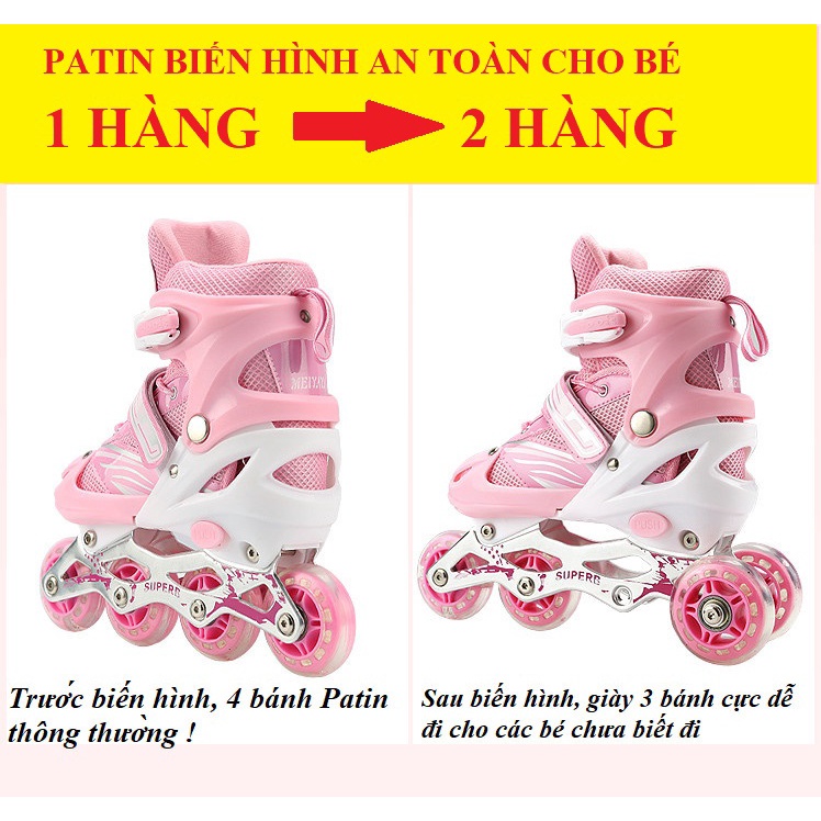 Bộ ốc chuyển đổi giày patin [Centosy] 1 hàng thành 2 hàng cho bé dễ chơi, dễ làm quen với giày patin