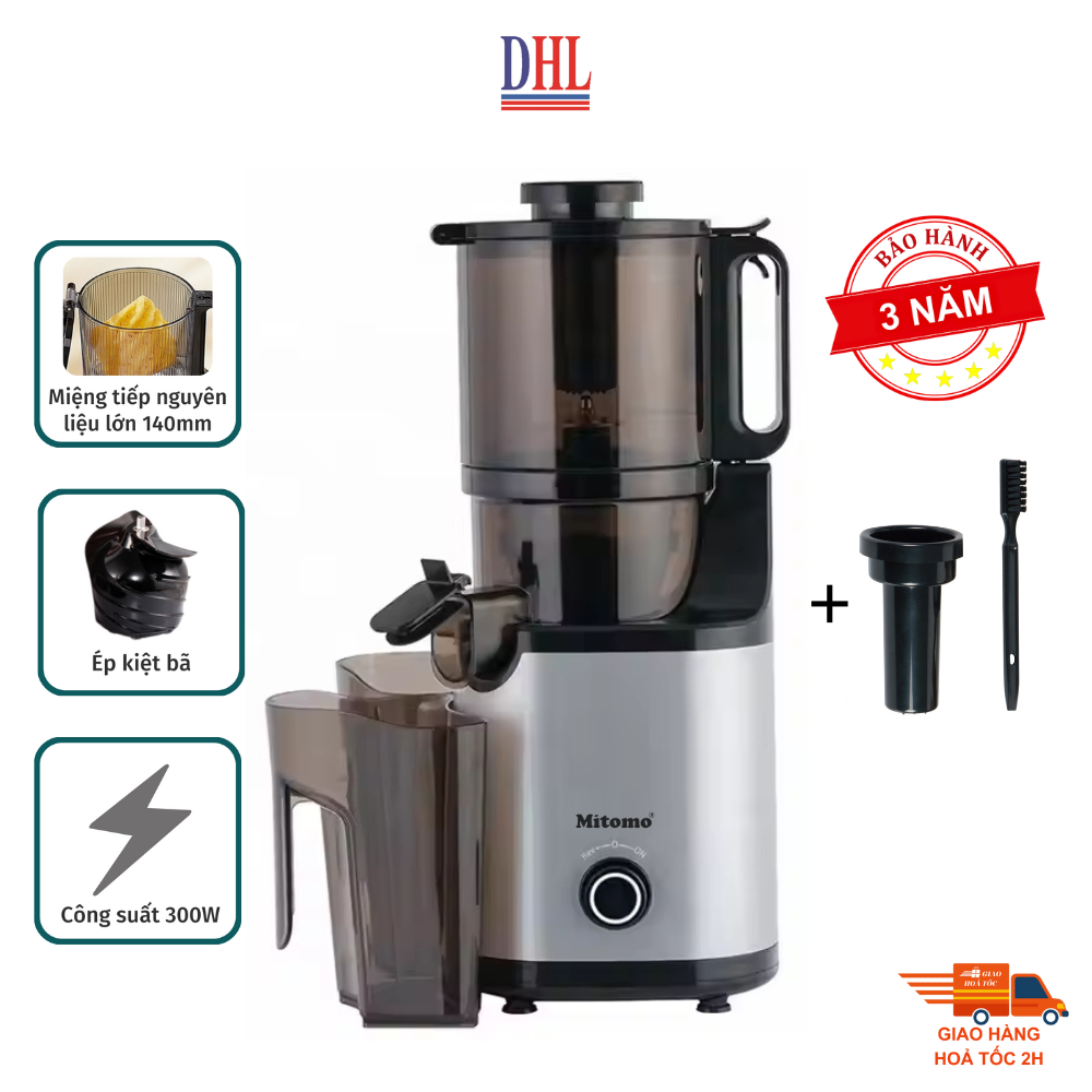 Máy Ép Chậm, Máy Ép Trái Cây Công Nghiệp Mitomo KJ3081 Kiệt Bã - Hàng Chính Hãng Bảo Hành 3 Năm