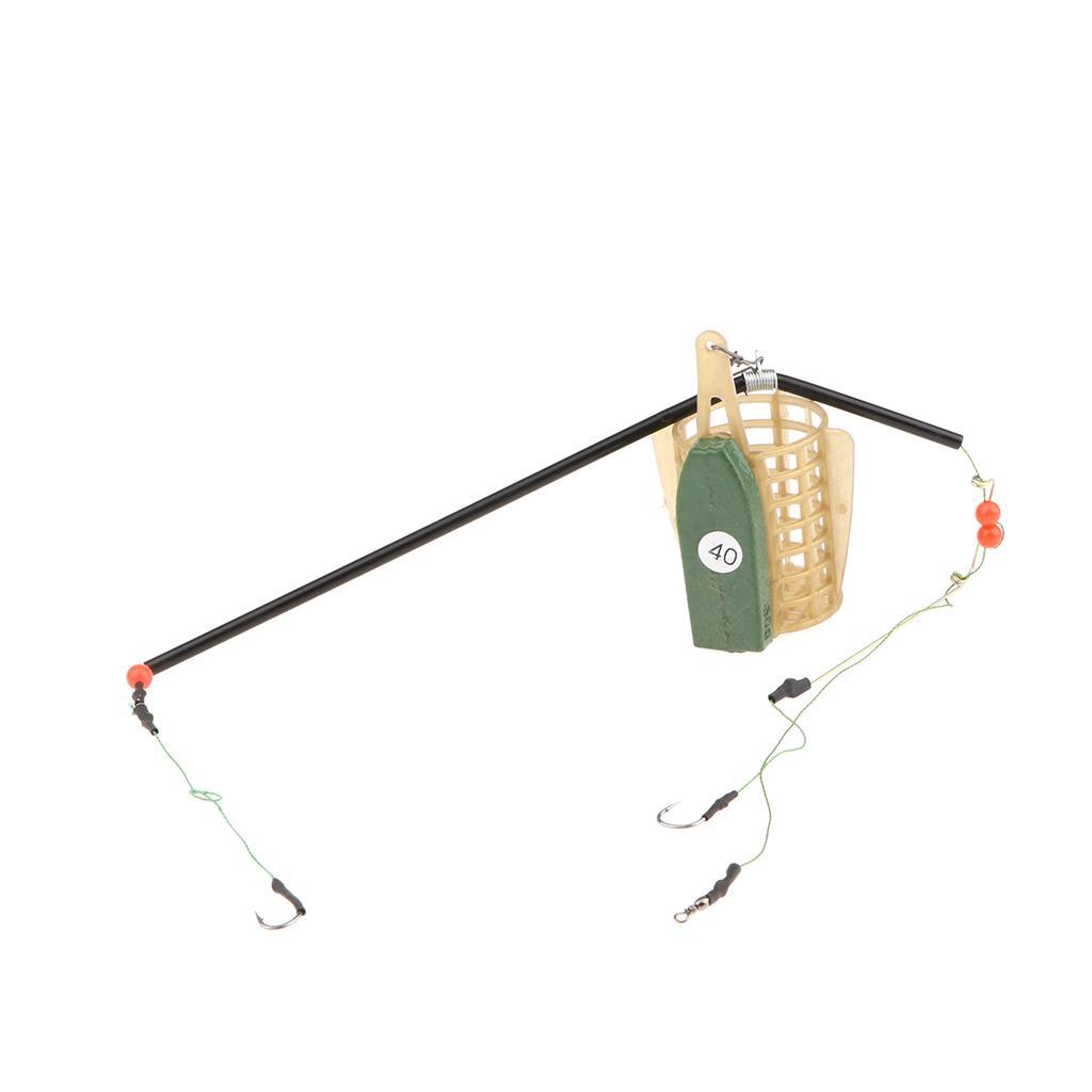 Fishing Bait Trap Cage Feeder Basket Lure Holder with Hooks Fishing Accessories