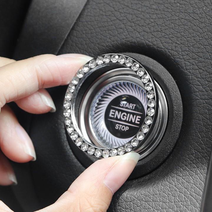 Vòng Đính Đá Trang Trí Nút Khởi Động Start Stop Ổ Khóa Xe Ô Tô - VOL
