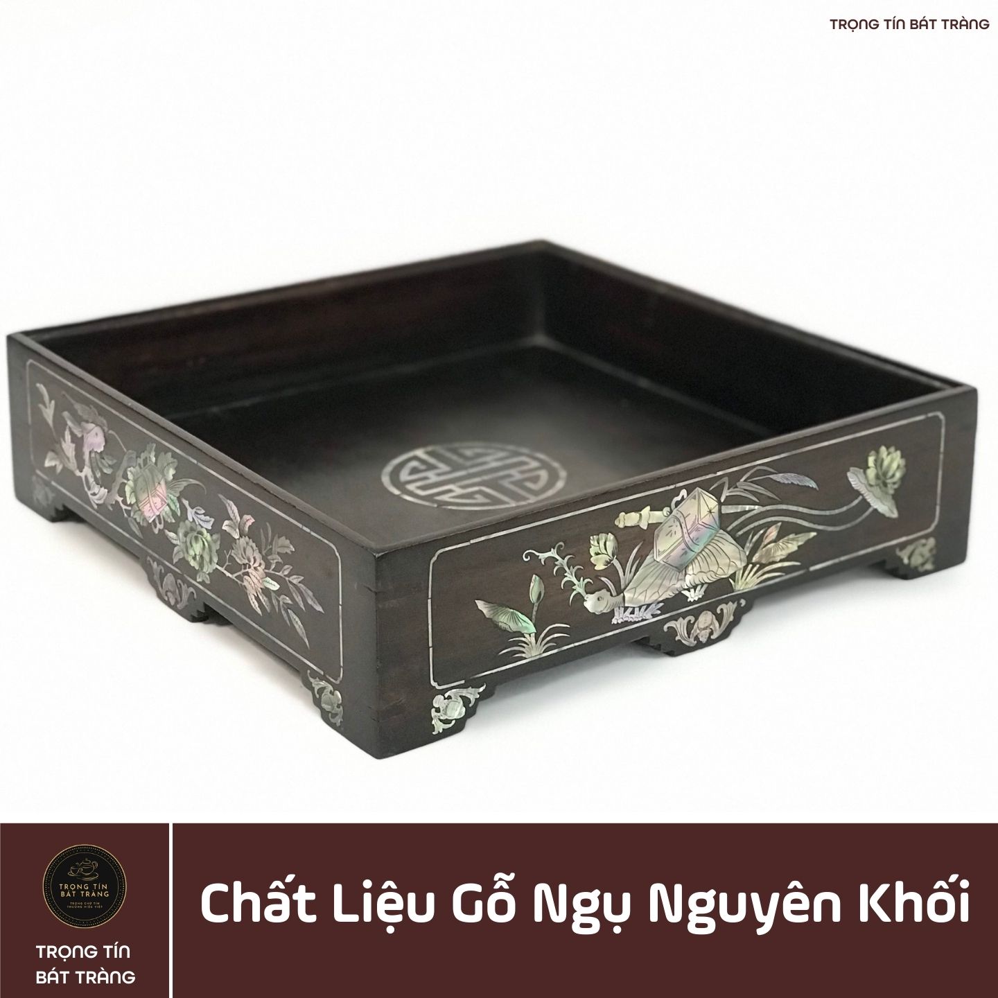 Khay Trà Gỗ Ngụ Hình Vuông  Kích Thước 26*26*7 cm KT 93