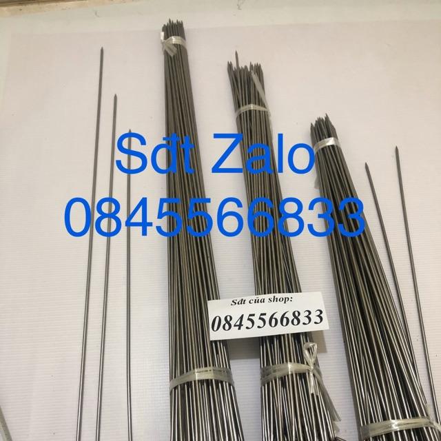 Xiên nướng inox 50cm , 60cm ,70cm , phi 4 hình thật 100%