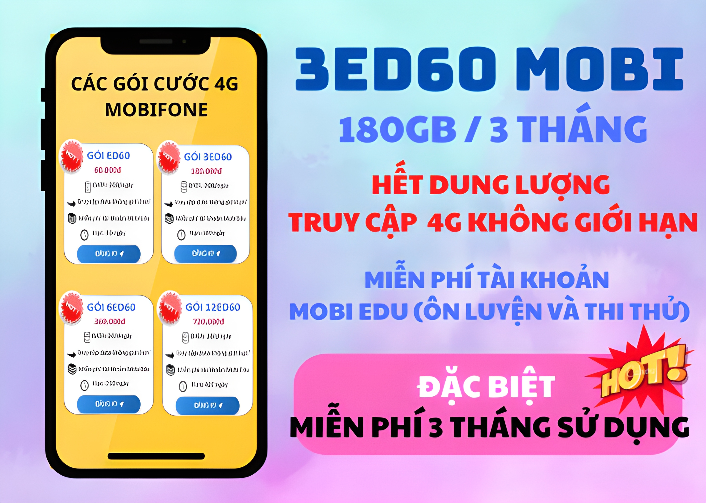 [MIỄN PHÍ SỬ DỤNG 3 THÁNG] SIM 4G MOBIFONE - TỶ GB (KHÔNG GIỚI HẠN DUNG LƯỢNG) - HÀNG CHÍNH HÃNG