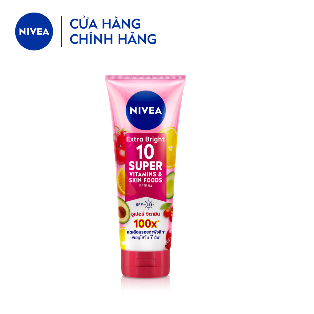 Serum Dưỡng Thể NIVEA 10 Super Vitamins &amp; Skin Foods Sáng Da | Mờ Thâm &amp; Đốm Nâu Sau 7 Ngày (180 ml) - 93767