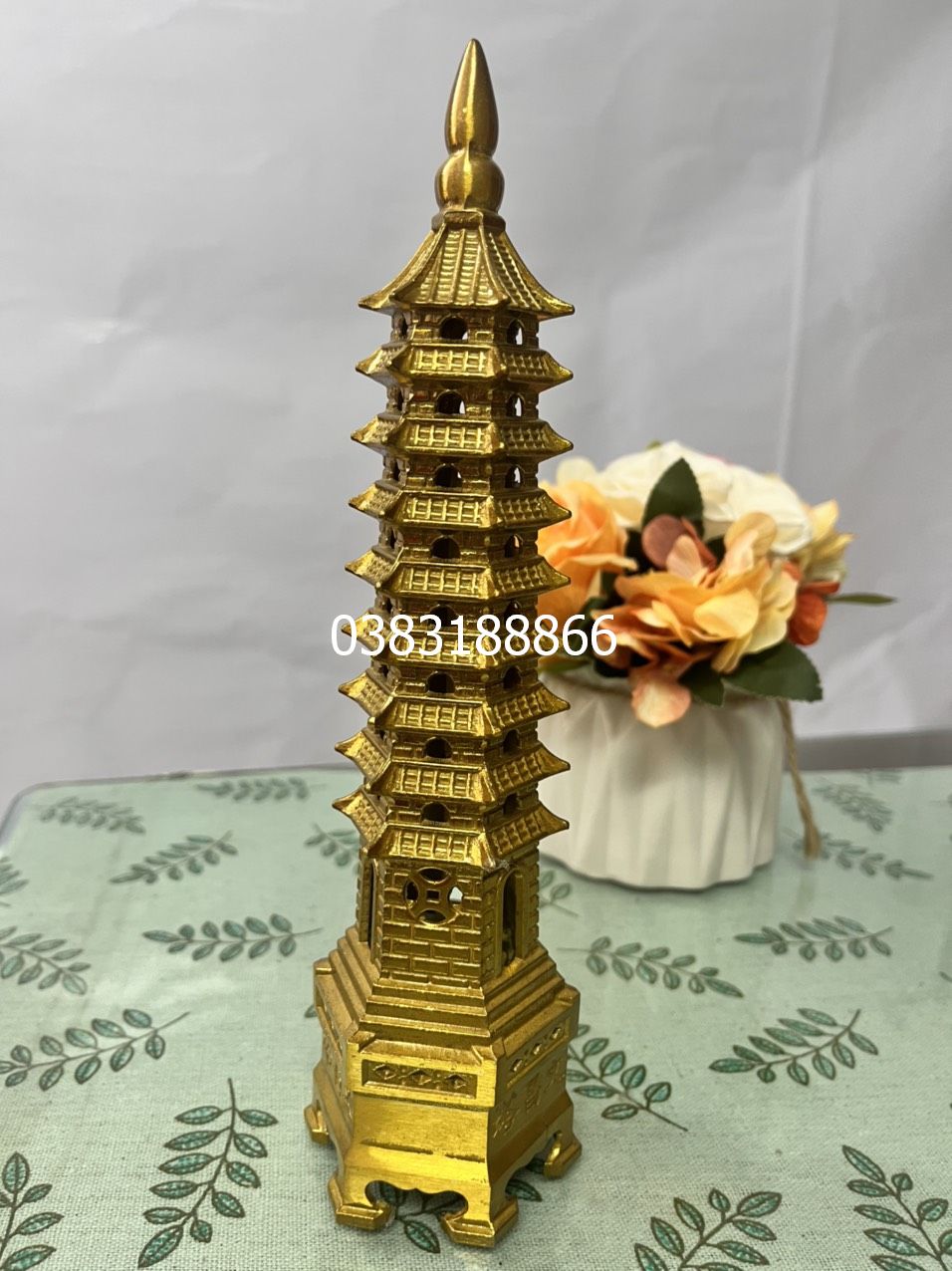 Tháp văn xương 9 tầng bằng đồng 18cm