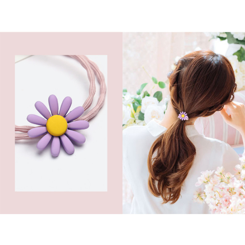 Set 5 Dây Thun Buộc Tóc Hoa Cúc Ngũ Sắc Thời Trang Hàn Quốc Trẻ Trung SC08