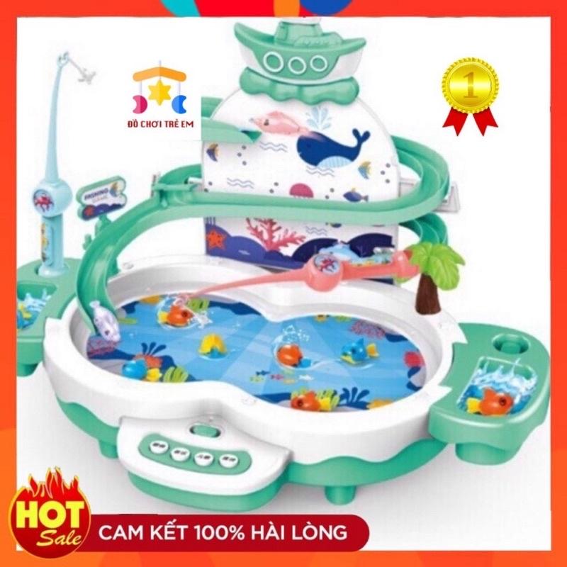 Bộ đồ chơi câu cá MOMMYKIDS MINH CHÂU có tháp cầu trượt, phát nhạc dành cho trẻ 1- 6 tuổi