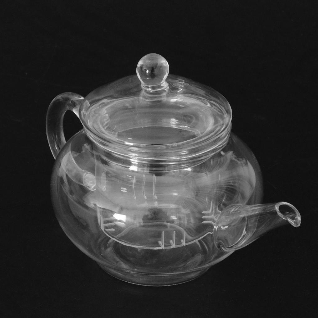 2pcs Heat Resistant Glass Teapot with Infuser Coffee Tea Leaf Herbal 250ml