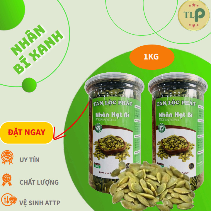 1KG NHÂN HẠT BÍ SẤY MỘC DÙNG LÀM BÁNH HOẶC ĂN CHƠI GIÀU CHẤT DINH DƯỠNG