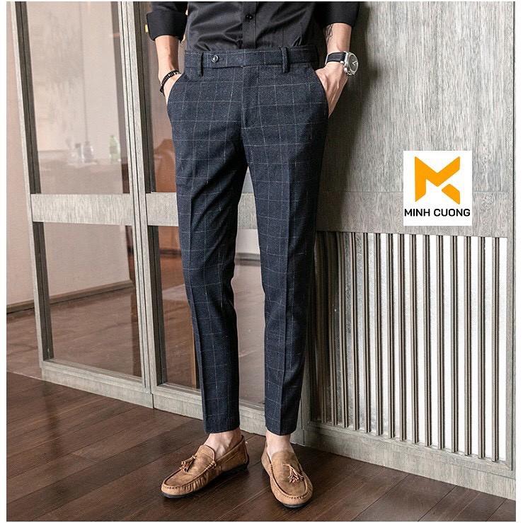 Quần âu nam kẻ caro Công sở chất cotton xịn chống nhăn, chống nóng, chống bám bụi MADE IN VIETNAM
