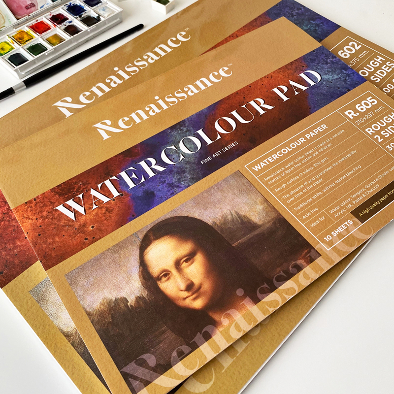 Tập vẽ màu nước Renaissance Water Color Pad 300G A4 R-605