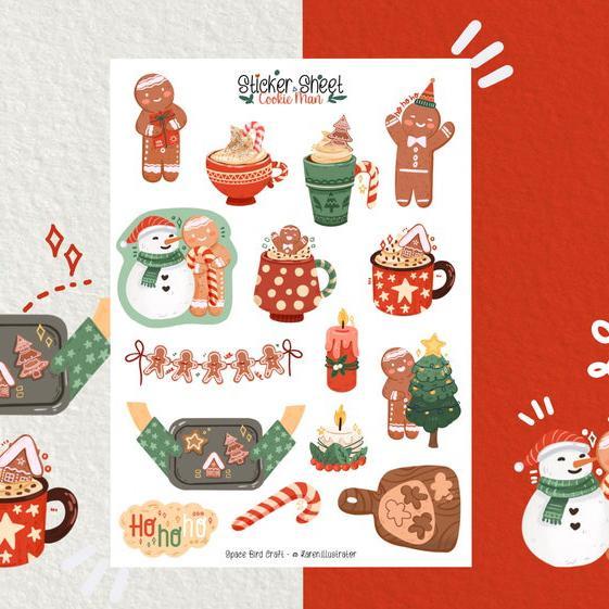 Sticker sheet cookie man - chuyên dán, trang trí sổ nhật kí, sổ tay | Bullet journal sticker - unim064