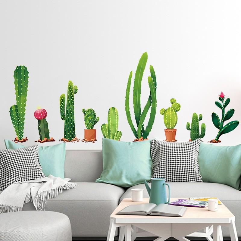 Decal dán tường Cây xương rồng