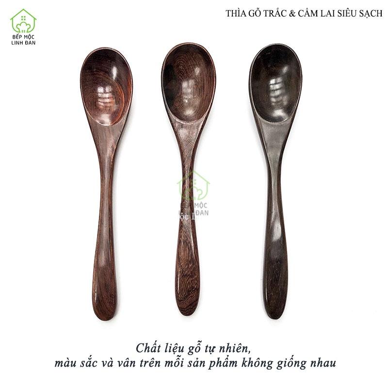Thìa ăn dặm gỗ Trắc/Cẩm Việt Nam không hóa chất độc hại 01 chiếc 15cm