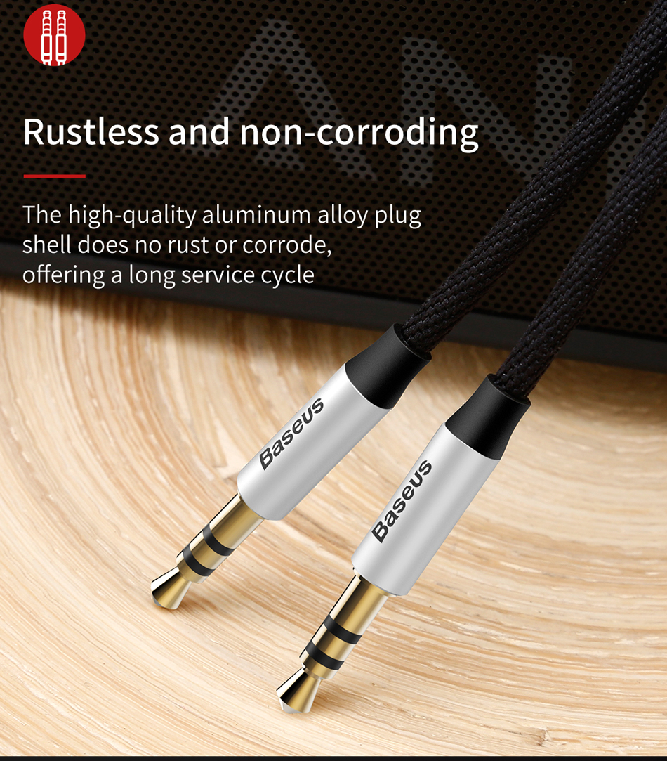 Dây cáp âm thanh chất lượng cao AUX Audio 3.5 Baseus Yiven Audio Cable M30 (Aux Cable 3.5mm Jack Male to Male)- Hàng chính hãng