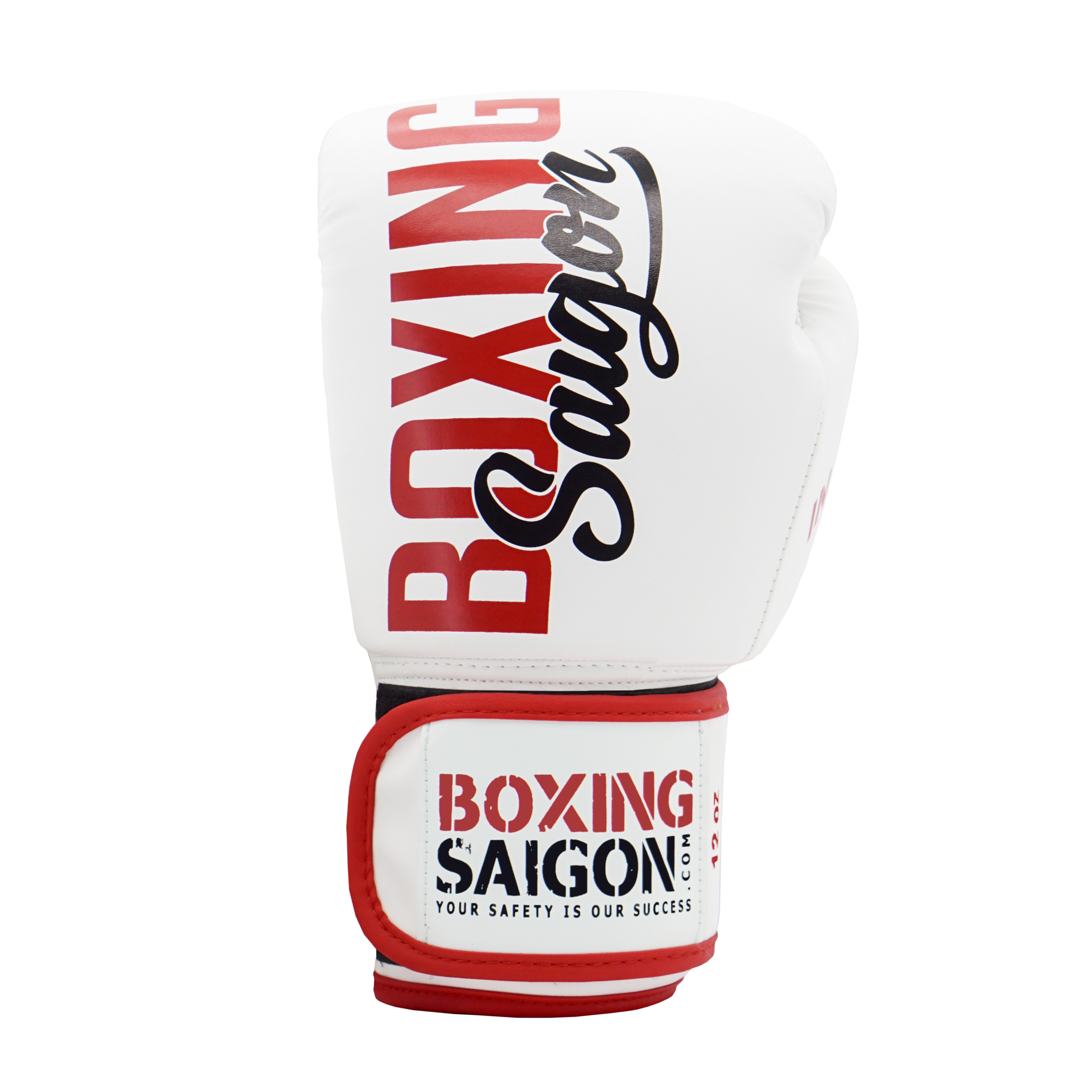 Combo Găng Tay Boxing Saigon + Băng Tay 4m5 (tặng túi rút) - Trắng đỏ