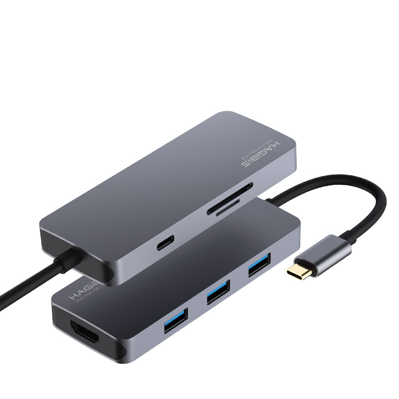 Cáp chuyển đổi Hagibis 7in1 USB-C to HDMI 4K/ USB 3.0/SD/micro SD/ PD - Hàng nhập khẩu