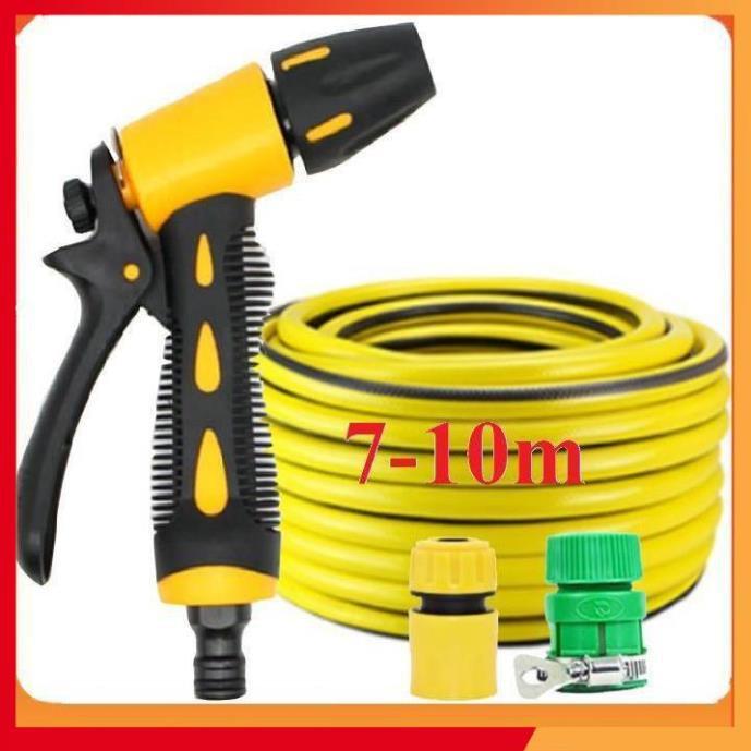 Bộ dây vòi xịt nước rửa xe, tưới cây . tăng áp 3 lần, loại 7m, 10m 206319 cút sập, nối PE