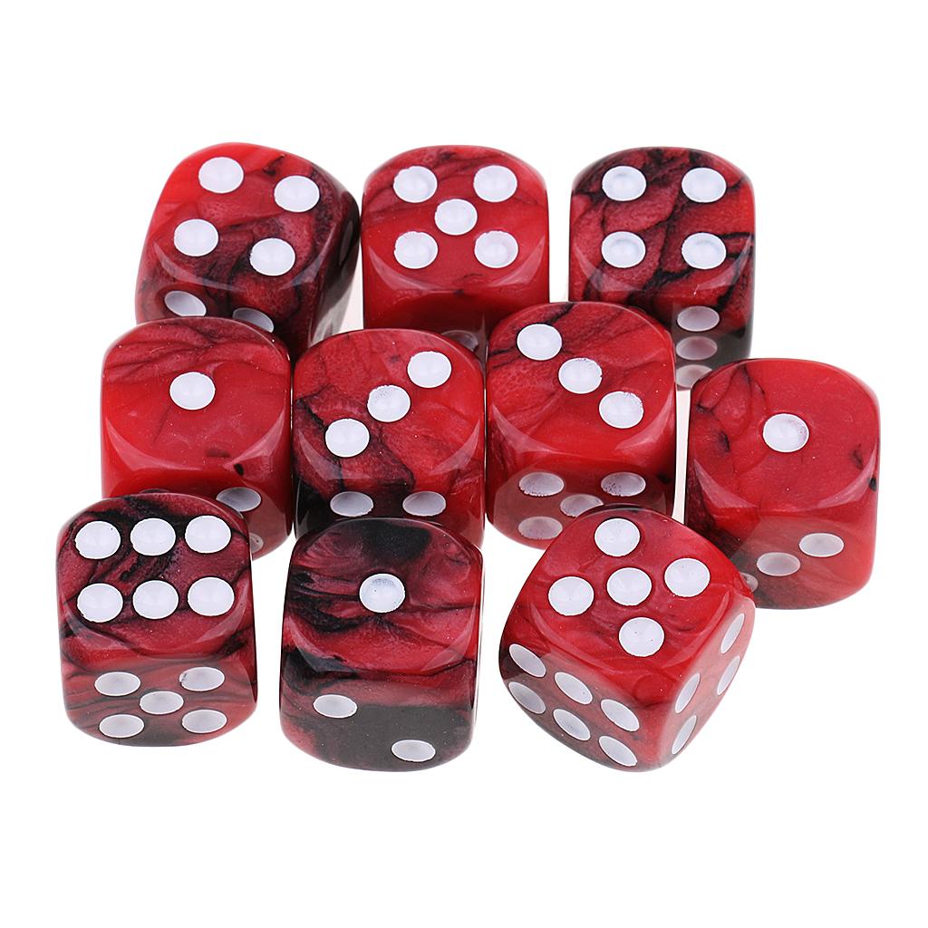 10x Sáu Mặt D6 Dice Chấm Cho Dungeon Và Đạo Cụ Rồng