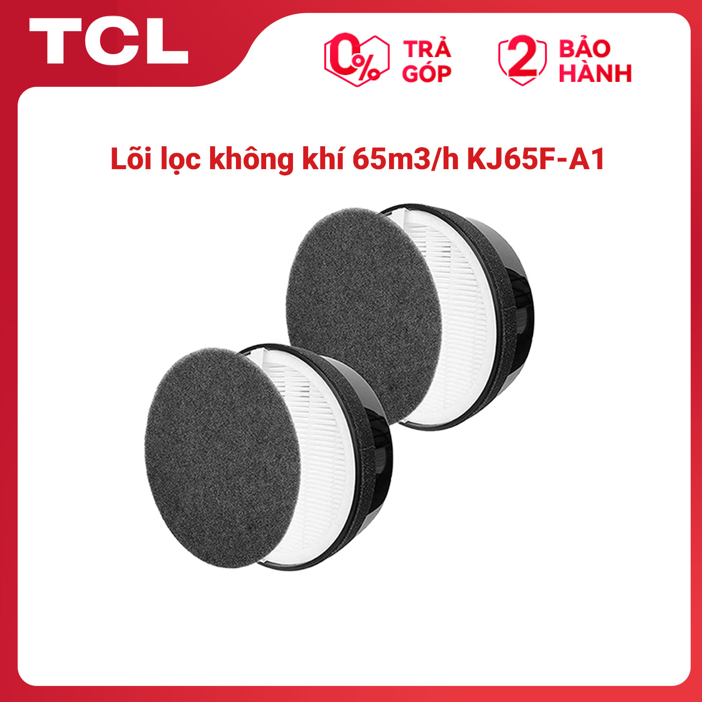 Lõi lọc máy lọc không khí H13 TCL Air Purifier KJ65F-A1 - Bộ lọc. 3 lớp công nghệ Hepa - Loại bỏ hiệu quả 99,5% các chất gây ô nhiễm cải thiện sự trong lành của không khí - Dễ dàng thay đổi bộ lọc với máy lọc- Hàng chính hãng