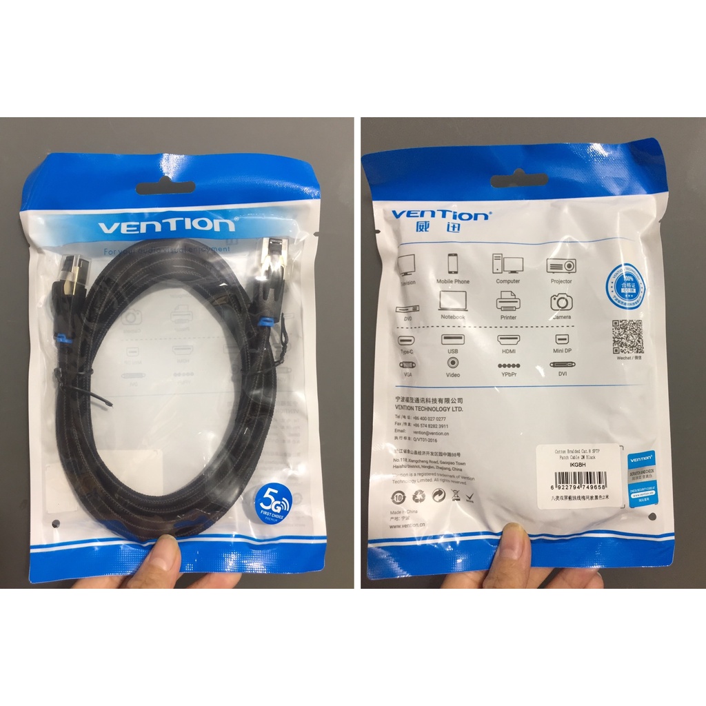 Dây cáp mạng LAN CAT8 SFTP dây dù Vention Series IKG / IKA _ Hàng chính hãng