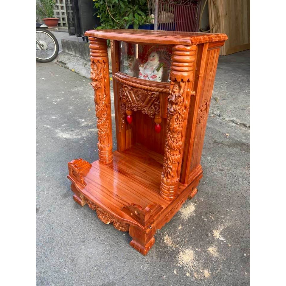Bàn thờ thần tài ông địa gỗ xoan hộp đèn 48 x 81