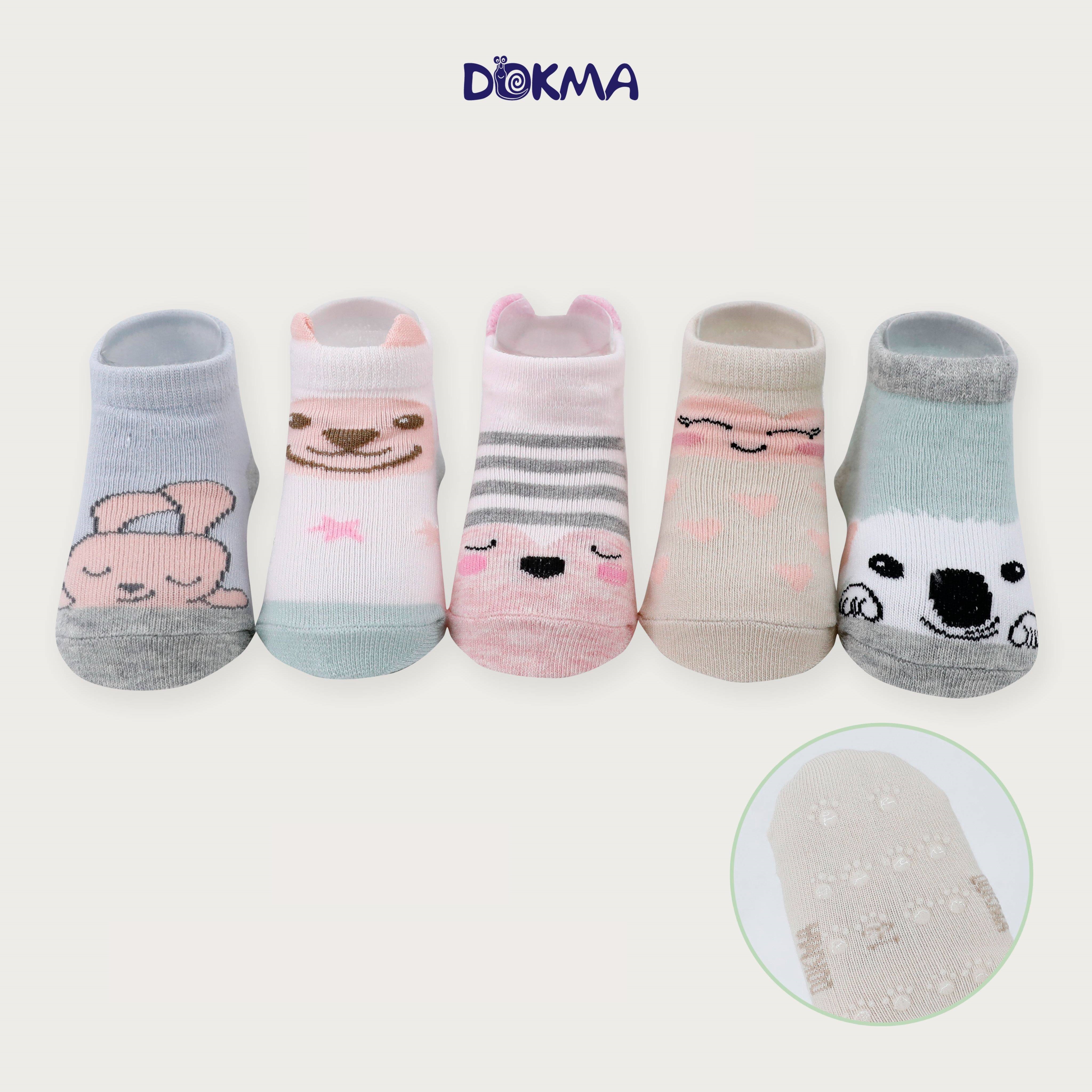 DS360 Tất cotton sơ sinh DOKMA (set 5 đôi)